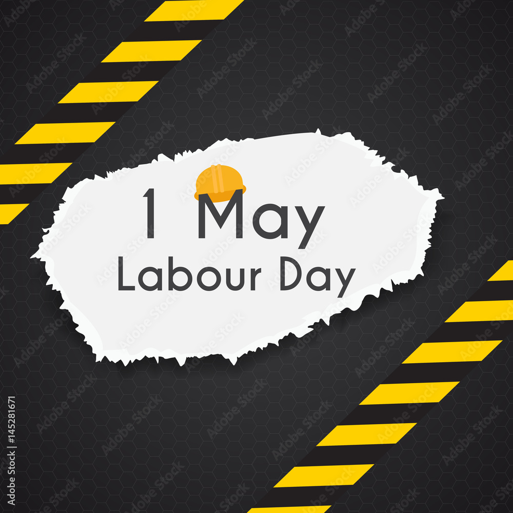 Fototapeta Labour Day 1 May Poster. Vector Illustration Background