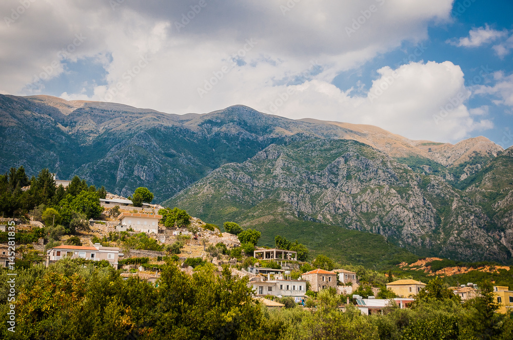 2016, Albania, Llogara National Park, Llogara Pass. Vlore county, view to the bay and beach
