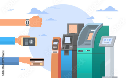 Hands Holding Credit Card And Cell Smart
