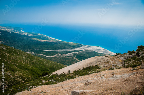 Obraz na płótnie 2016, Albania, Llogara National Park, Llogara Pass. Vlore county, view to the bay and beach w salonie