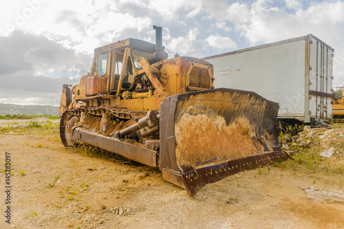 Wallpaper Mural Abandoned Construction bulldozer Tractor Torontodigital.ca