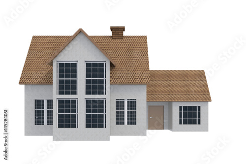 3D rendering of house on white background