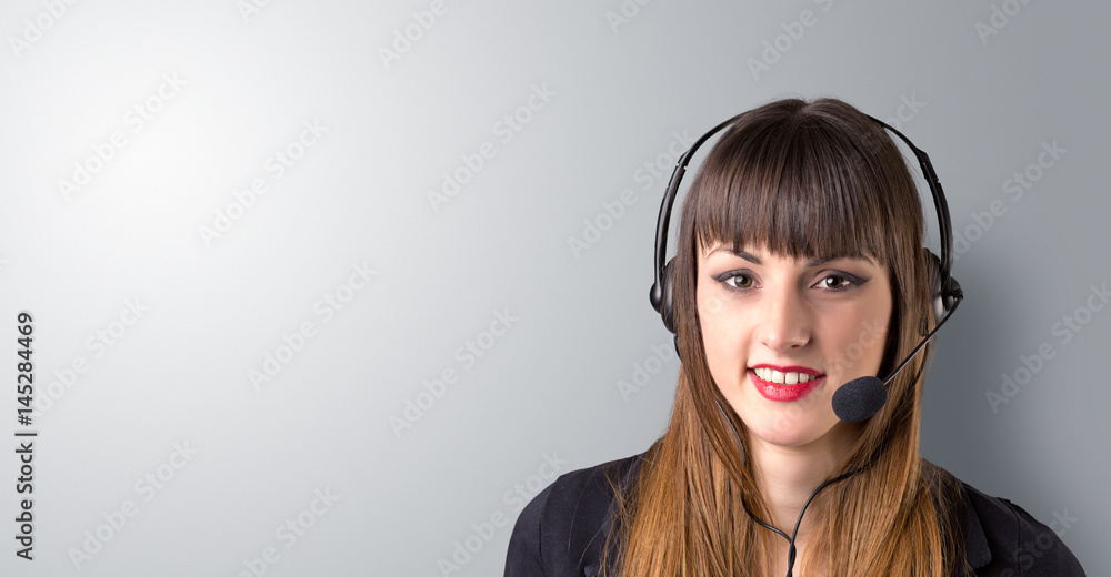 Female telemarketer Female telemarketer