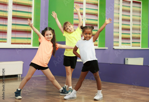 Cute little girls dancing i...