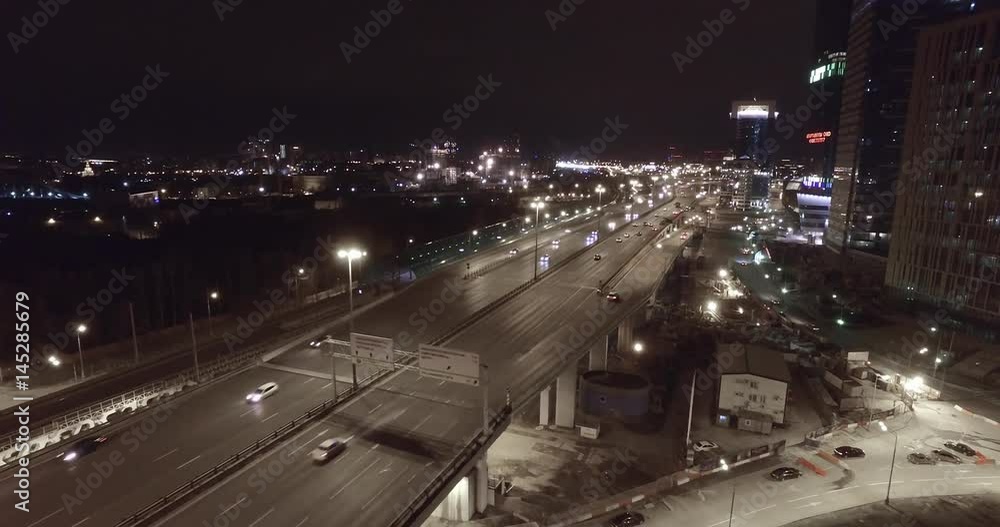 custom made wallpaper toronto digitalAerial night highway bridge passing cars
