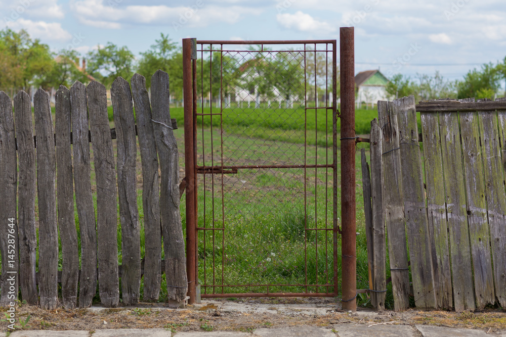 rusty iron gate