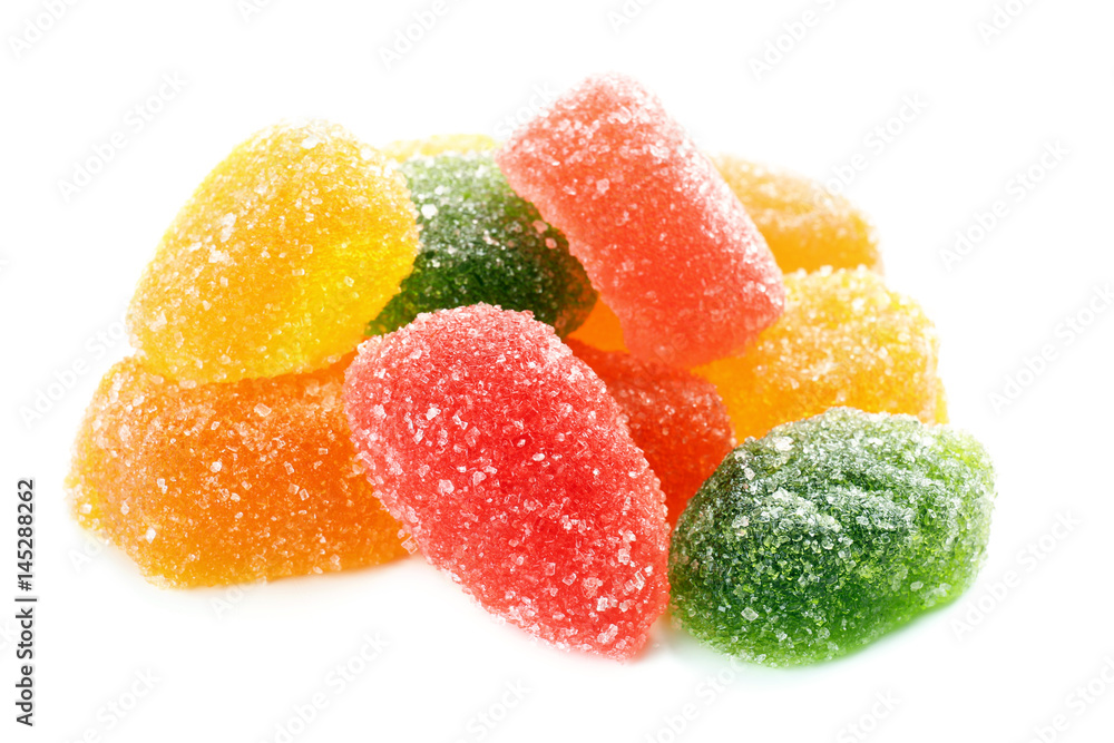Tasty jelly candies on white background Tasty jelly candies on white background