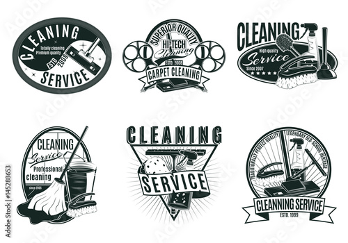 Vintage Professional Cleaning Service Labels Set