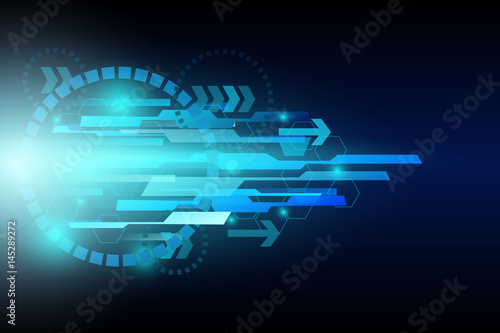 arrow speed, vector communication technology abstract background 