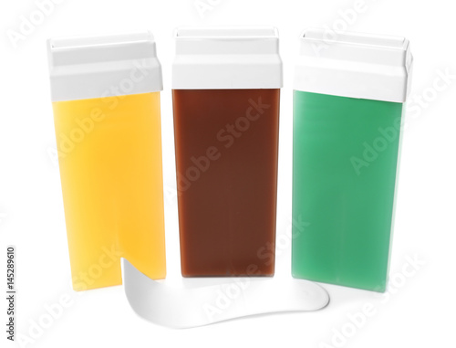 Wallpaper Mural Liposoluble wax cartridges and spatula on white background Torontodigital.ca