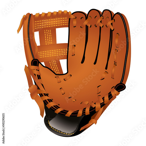 Baseball glove, isolated, vector