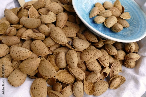 tasty dried almond nuts at a market