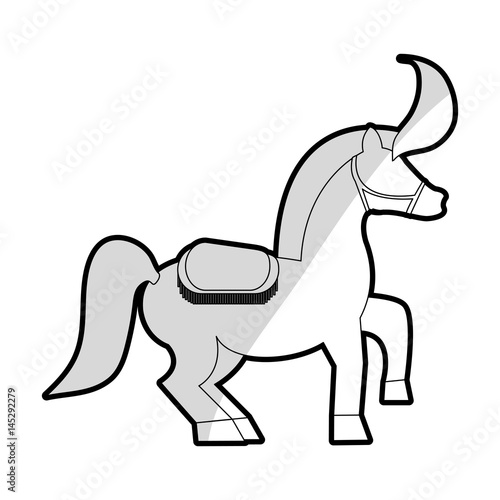 decorated horse animal icon image vector illustration design 
