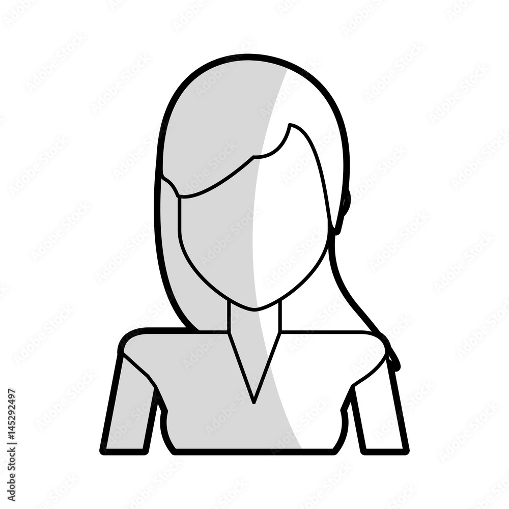 faceless woman with straight hair icon image vector illustration design faceless woman with straight hair icon image vector illustration design