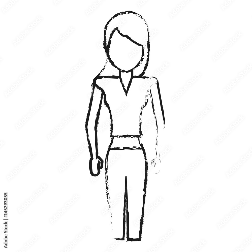 faceless woman with straight hair icon image vector illustration design faceless woman with straight hair icon image vector illustration design