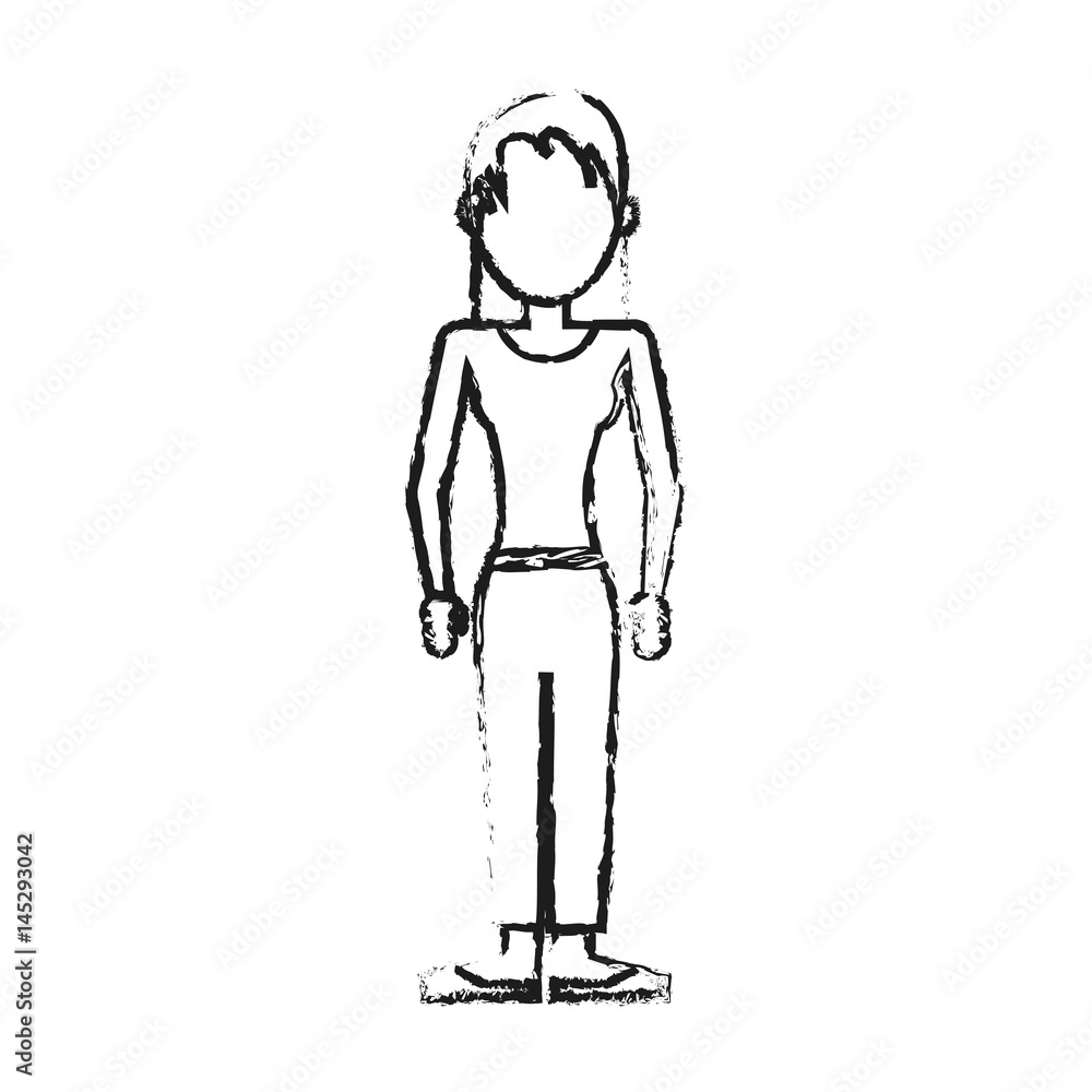 faceless woman with straight hair icon image vector illustration design faceless woman with straight hair icon image vector illustration design