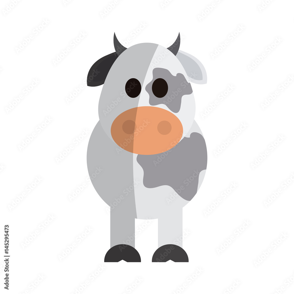 Fototapeta premium cow animal cartoon icon over white background. colorful design. vector illustration