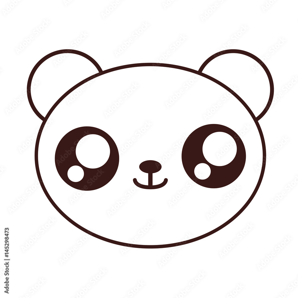 kawaii bear face icon over white background. vector illustration kawaii bear face icon over white background. vector illustration