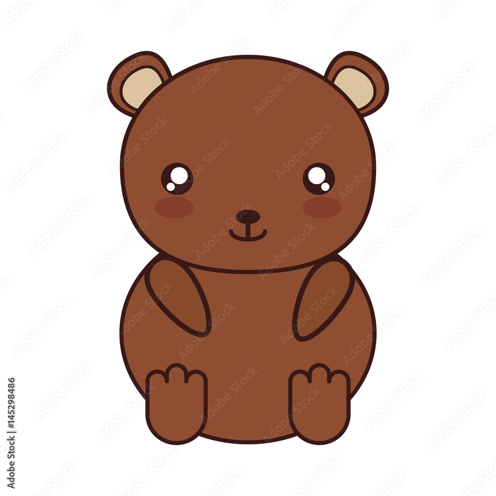 kawaii bear animal icon over white background. colorful design. vector illustration kawaii bear animal icon over white background. colorful design. vector illustration
