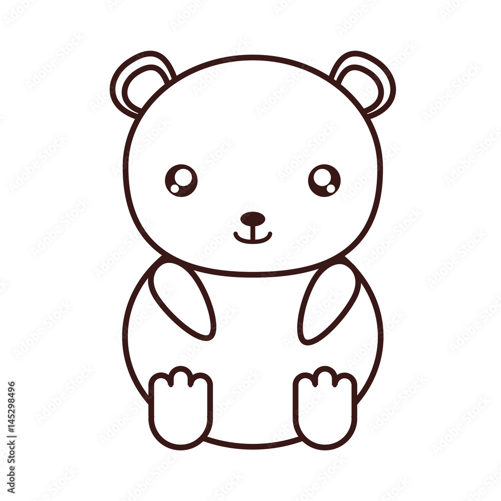 kawaii bear animal icon over white background. vector illustration kawaii bear animal icon over white background. vector illustration