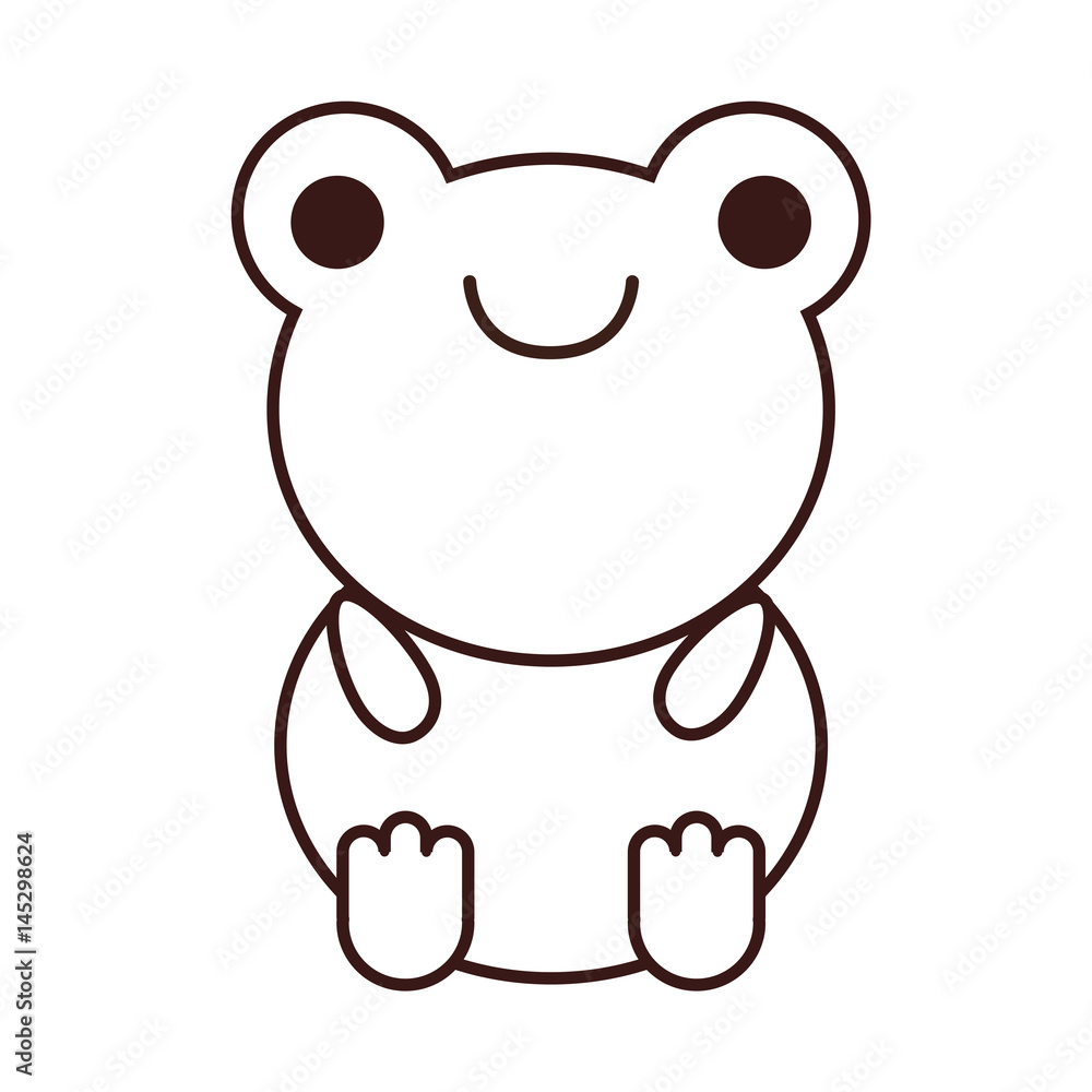 Fototapeta premium kawaii frog animal icon over white background. vector illustration