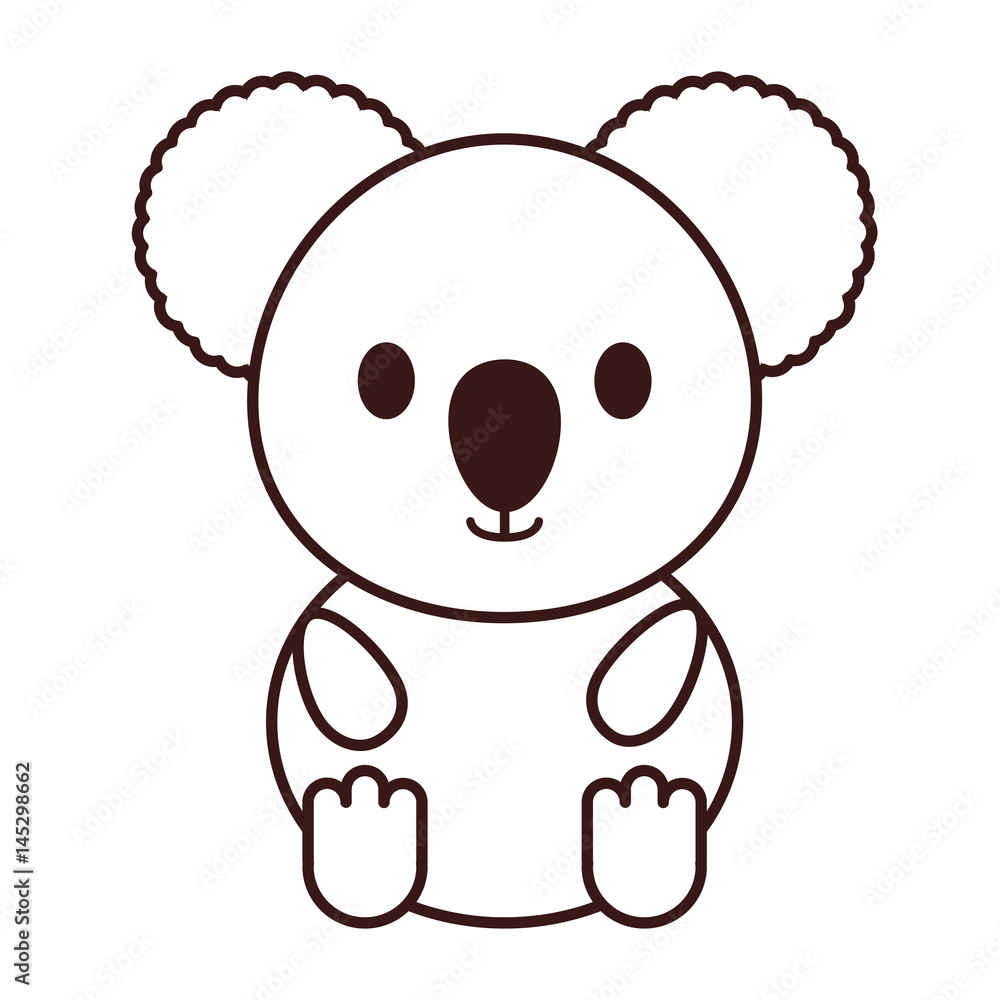 kawaii koala animal icon over white background. vector illustration kawaii koala animal icon over white background. vector illustration