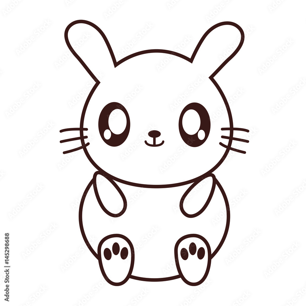 kawaii rabbit animal icon over white background. vector illustration kawaii rabbit animal icon over white background. vector illustration