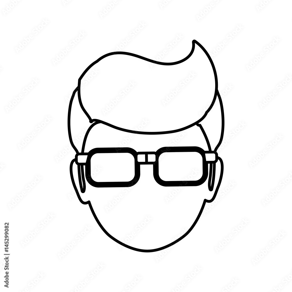 man faceless head glasses vector icon illustration graphic design man faceless head glasses vector icon illustration graphic design