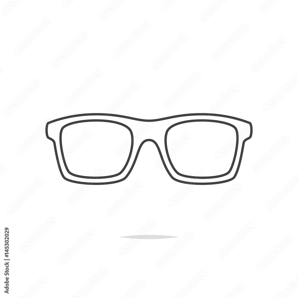 Fototapeta premium Eye glasses line icon vector
