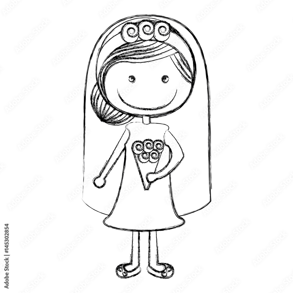 blurred silhouette caricature woman in wedding dress with collected hairstyle vector illustration blurred silhouette caricature woman in wedding dress with collected hairstyle vector illustration
