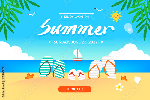 Cool summer sea and beach