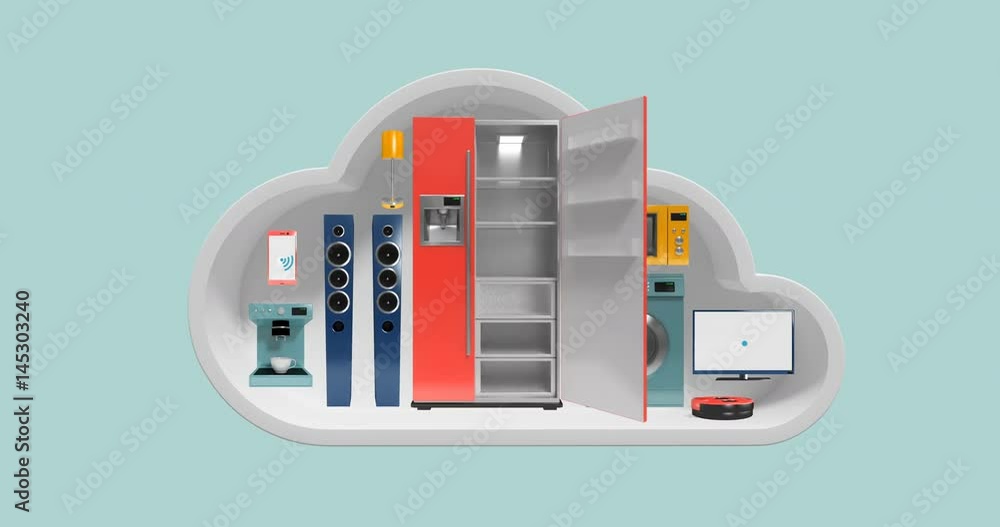 Home appliances in cloud shape for internet of things