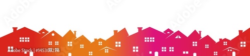 Cityscape, colored silhouette, vector illustration