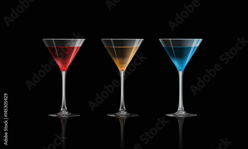 Cocktail isolated on black background