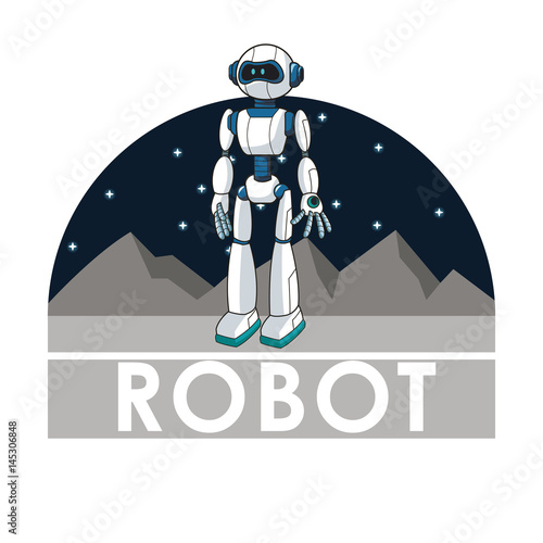 robot technology automated intelligence futuristic vector illustration