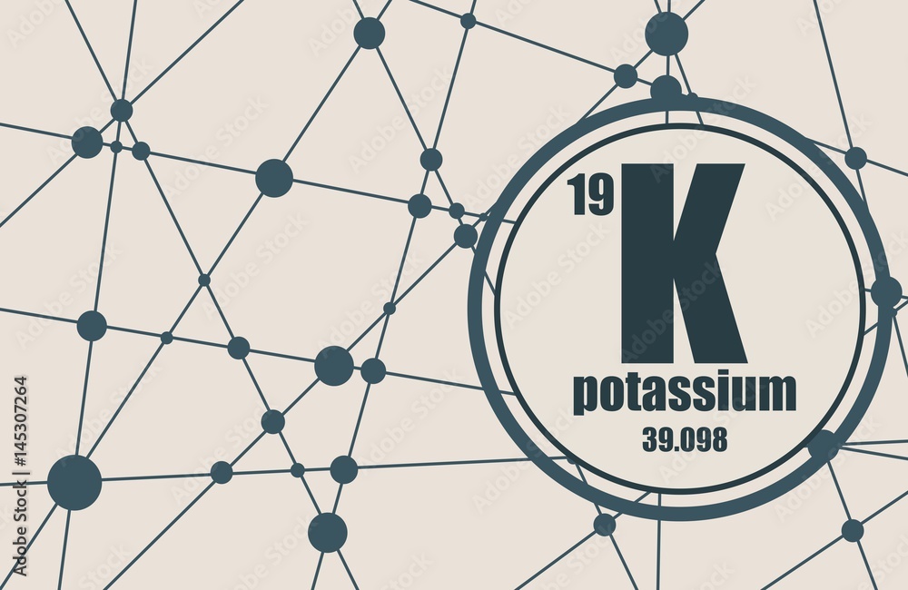 Potassium Chemical Element Sign With Atomic Number And Weight Of Periodic Table Molecule Communication Background Connected Lines Dots Stock Vector Adobe