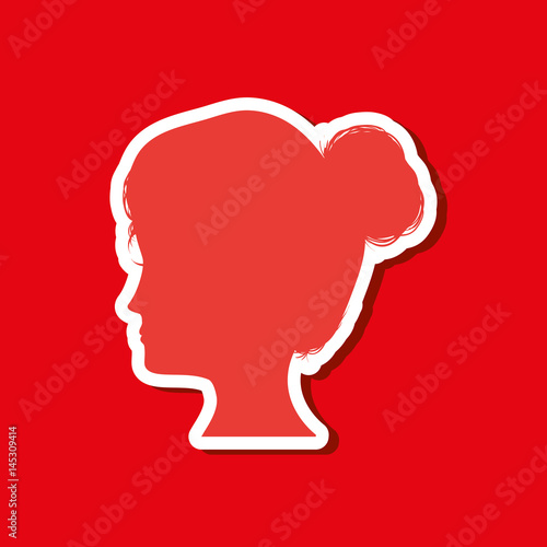 Fototapeta Naklejka Na Ścianę i Meble -  Woman head silhouette icon vector illustration graphic design