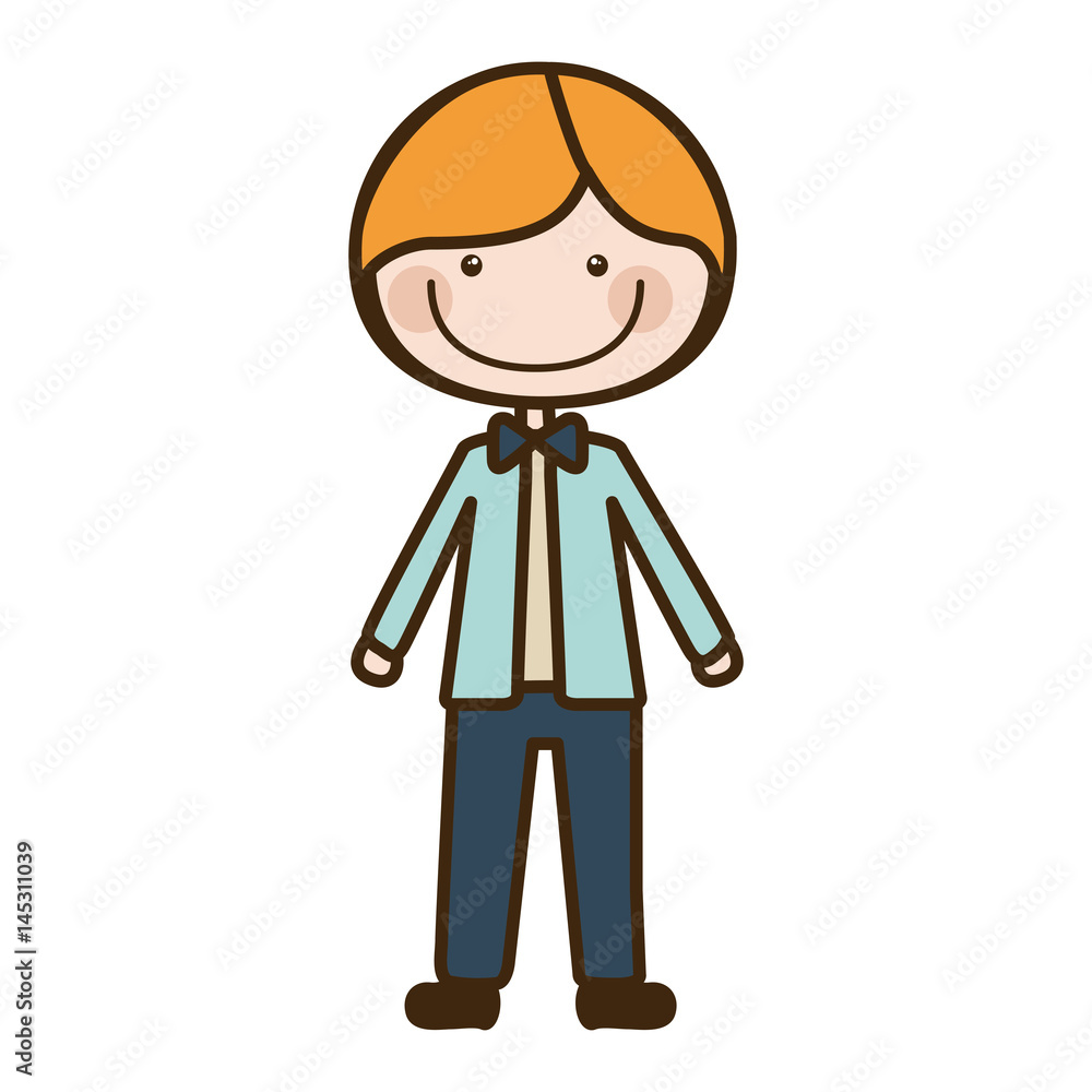 color silhouette cartoon blonded guy with jacket and pants vector illustration color silhouette cartoon blonded guy with jacket and pants vector illustration