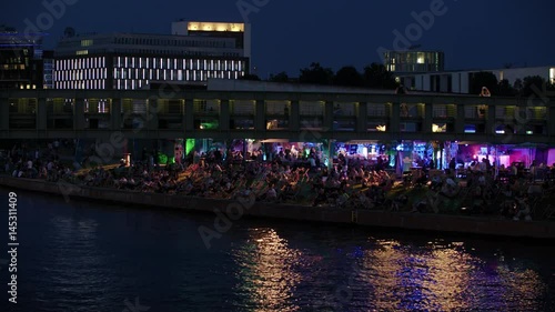 Berlin Crowded Bar At Waterfront