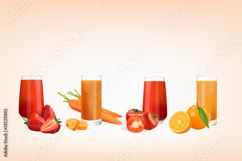 Fresh juice from fruits and vegetables