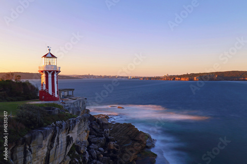 Photography Hornsby lighthouse during sunset, Watsons Bay, Sydney, Australia.