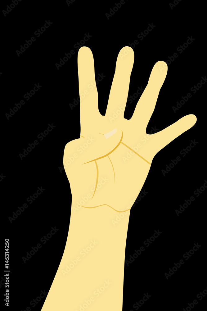 Counting or voting Hand, Four Counting or voting Hand, Four
