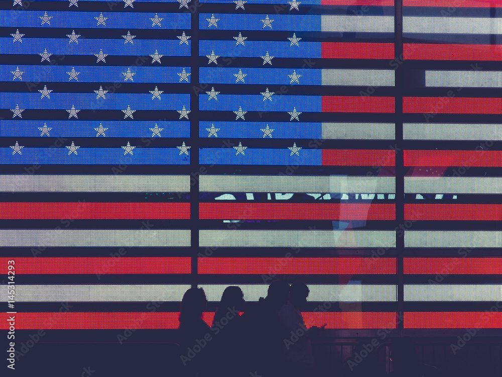 USS Flag in Times Square, Manhattan. New York City USS Flag in Times Square, Manhattan. New York City