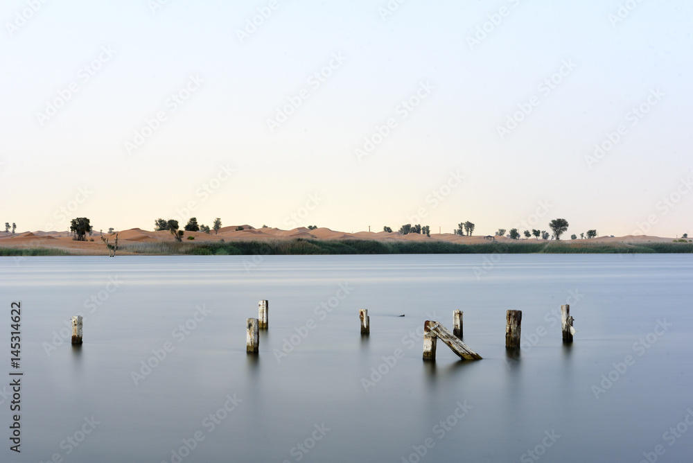 Zakher Lake, Beautiful Desert Oasis in Al Ain, Abu Dhabi, United Arab