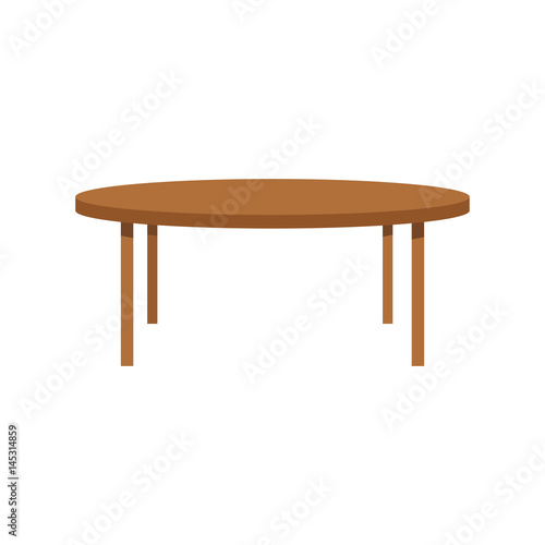 round table wood furniture vector illustration eps 10