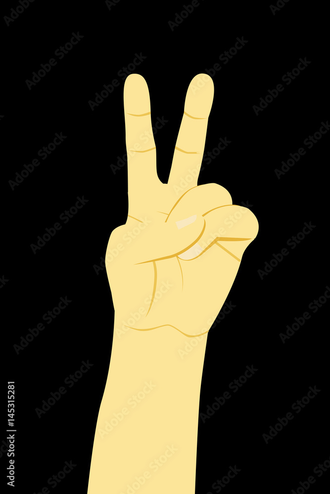 Counting or Vote Hand, Two, at black background
Counting or Vote Hand, Two, at black background