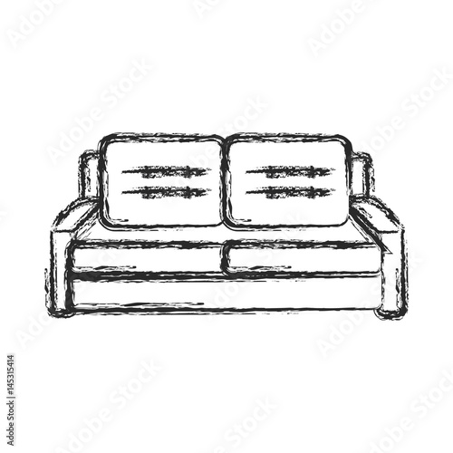 sofa furniture comfort sketch vector illustration eps 10