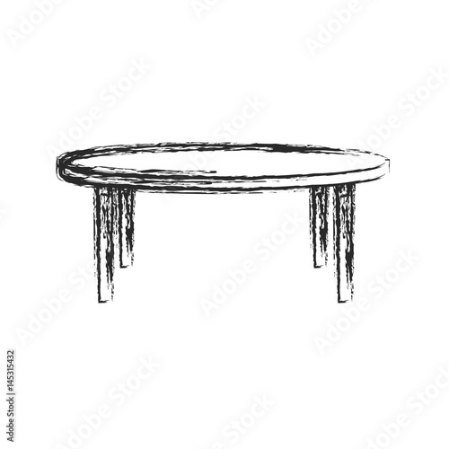 round table wood furniture sketch vector illustration eps 10