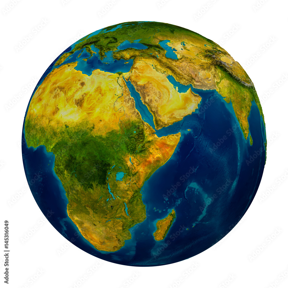 Ethiopia highlighted on globe Ethiopia highlighted on globe