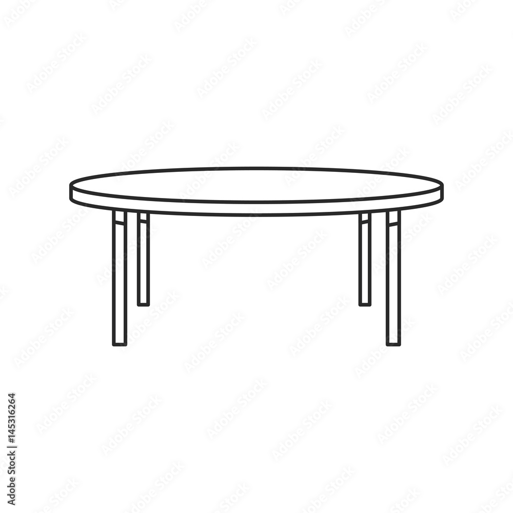 wooden table furniture decoration outline vector illustration eps 10